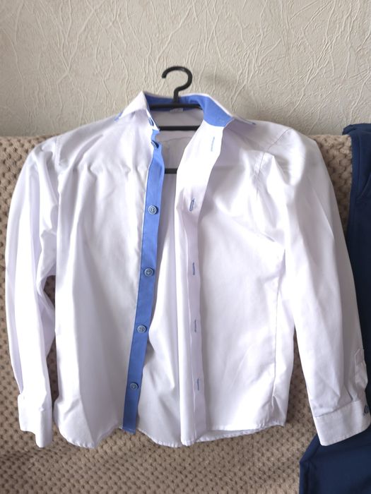 Garnitur chłopięcy 134,  1 raz założony, koszula gratis