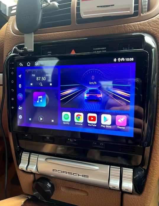 Rádio Android 14  com GPS Porsche Cayenne 03-10 (Artigo Novo)