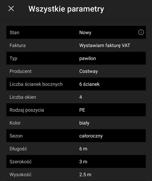 Pawilon  ogrodowy NOWY