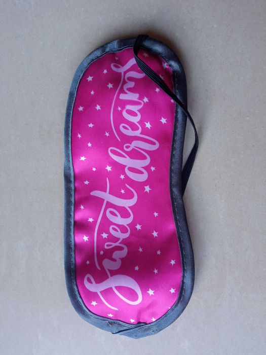 Maska Opaska na Oczy do Spania różowa Sweet dreams 19 x 8 cm