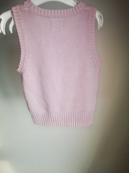 H&M sweterkowa kamizelka romby róż r. 104 cm 3-4 lata