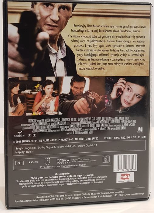 Uprowadzona film DVD PL Liam Nesson