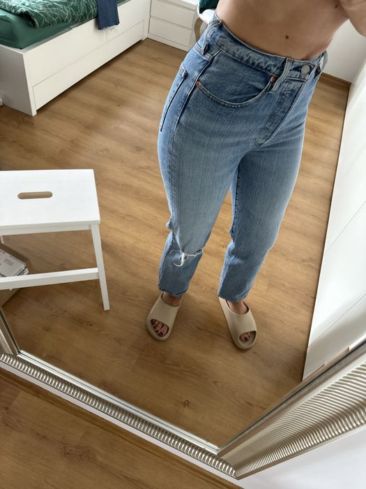 Jeansy mom fit wide leg levis premium W27 L29 S/M