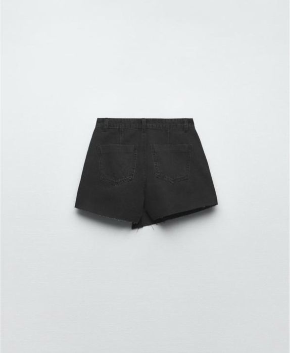 Шорти zara, шорти mom fit zara, чорні джинсові шорти zara
