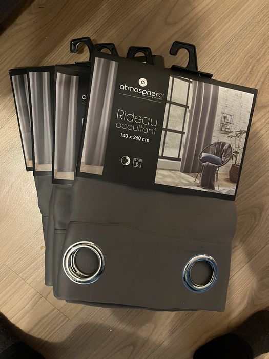 Kit 4 cortinas cinzas opacas com 4 varões ikea Bekrafta