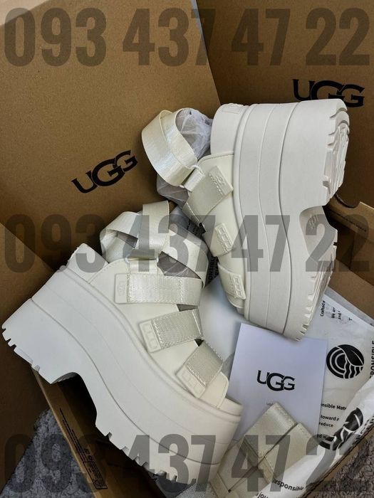 Босоніжки UGG Ugg Goldenrise на Платформі Уггі White/Bone/Black