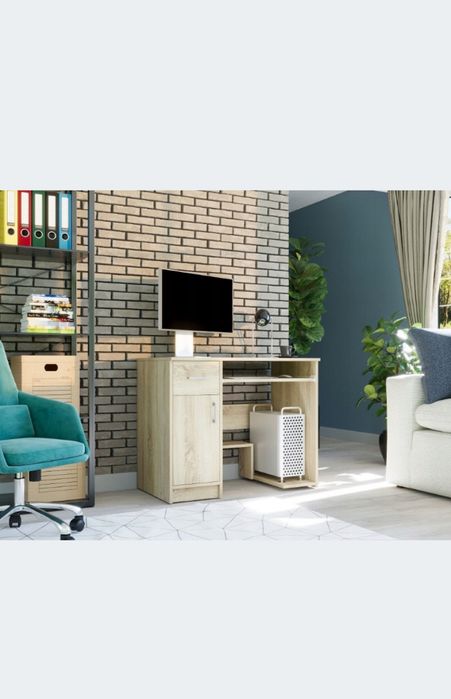 Stoly Biurko gamingowe komputerowe szkolne kolor dąb sanoma 90 cm dług