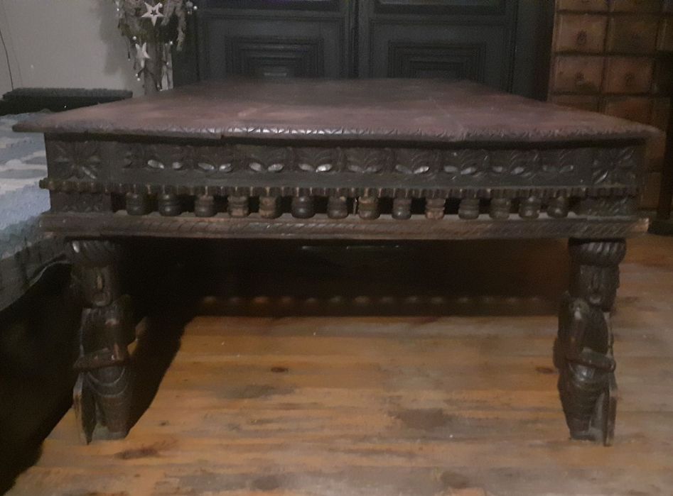 Ciężki, orientalny, duży  stół ława drewniany 180 cm /100 cm.