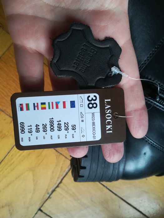 NOWE z metką skórzane damskie botki / kozaki rozm.38 Lasocki