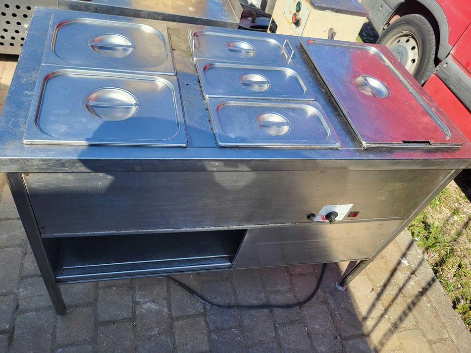 Bemar Gastronomiczny, Podgrzewacz Wodny na 3 Pojemniki GN, Stół Blat