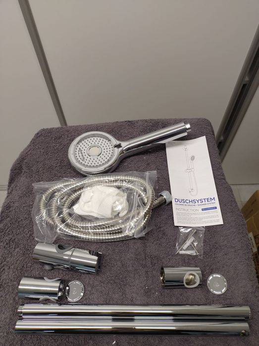 Zestaw natynkowy drążek prysznicowy