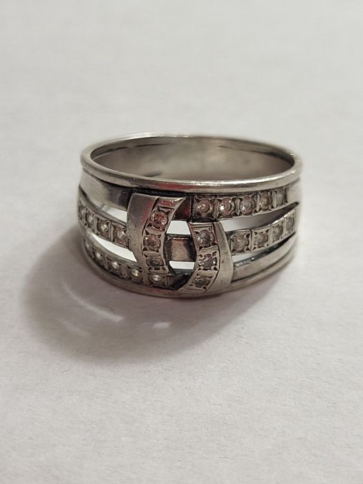 Серебряное женское кольцо с фианитами, 925 проба