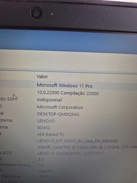 lenovo 510-15iKB processador i5-7200, bom estado