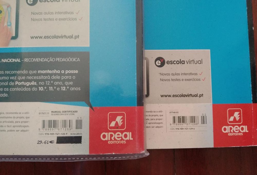 Livros escolares do 11⁰ ano Português Biologia