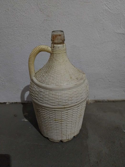 Garrafões de vidro de 5 litros empalhados - lote de 10