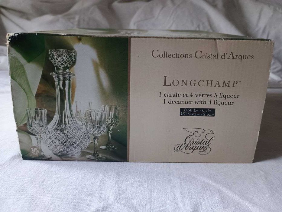 Garrafa e cálices de licor Cristal d'Arques Longchamp