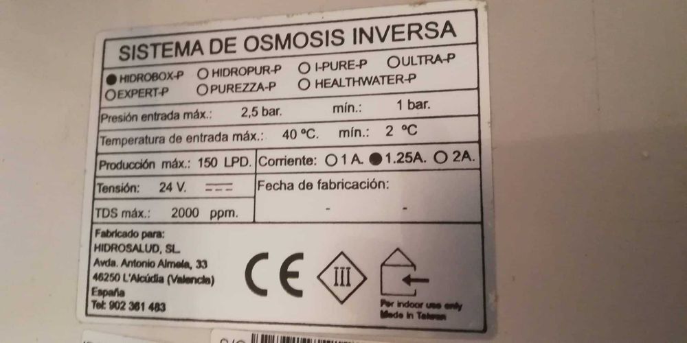 Sistema de osmose inversa