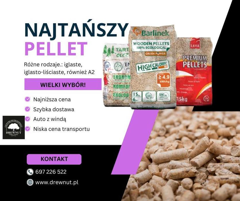 Pellet NAJTAŃSZY drzewny oraz Wirex Drewnut Olczyk Lava pelet 6/8mm A2