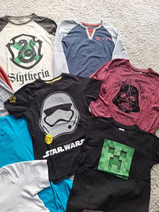 Paka zestaw dla chłopaka 146 152 star wars harry potter bluzki