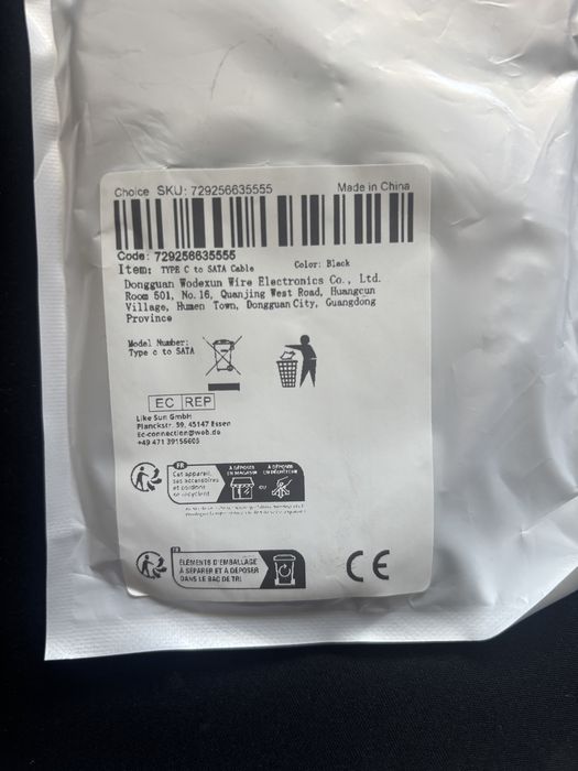 Adapter SATA do USB typ C | 2,5" dysk SSD / HDD | Prędkość do 5 Gb/s