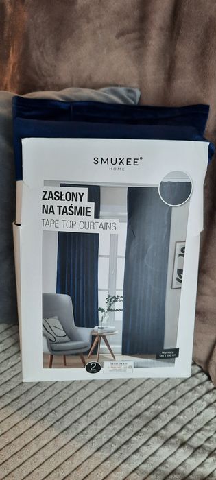 Zasłony aksamitne  na taśmie