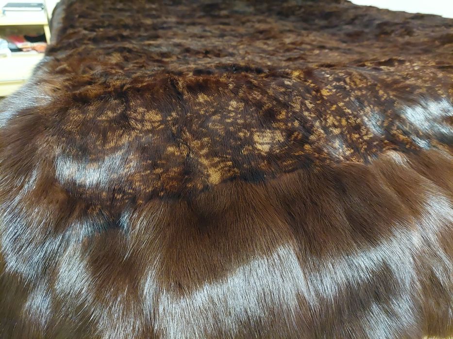 FENDI prawdziwe norki przepiękna narzuta 220 cm x 200 cm