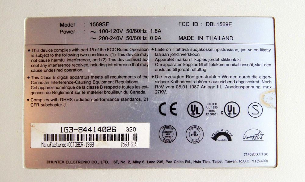 monitor  CRT 15 cali kineskopowy  ULTRA 5