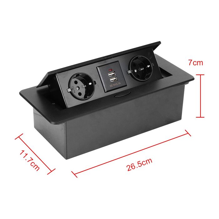 Подвійна розетка в стільниці з usb