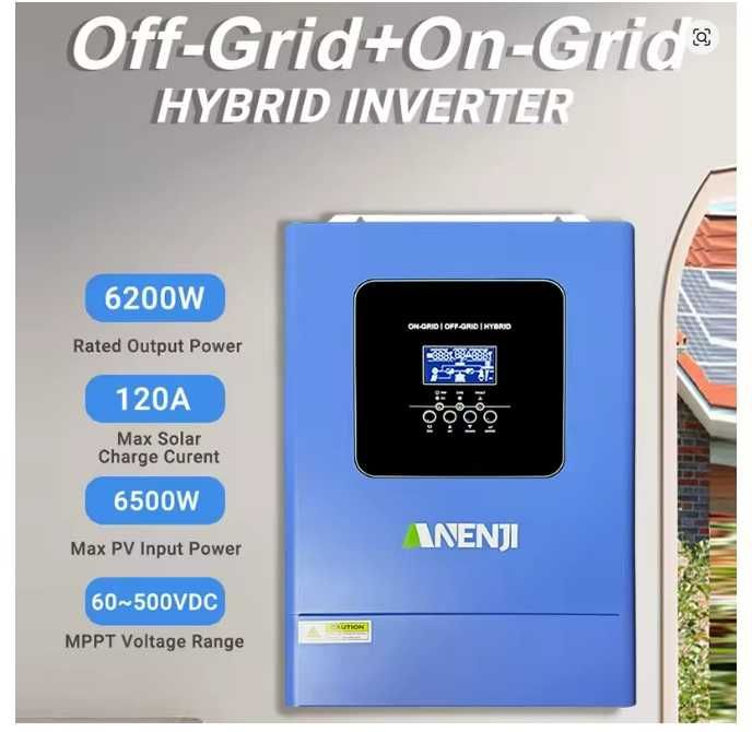 Гібридний інвертор Anenji ANJ-6200W-48PL-WIFI, в наявності