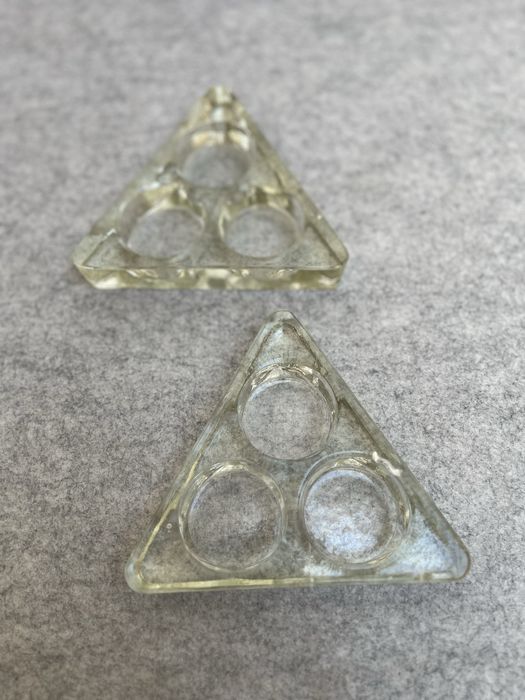 2x Castiçais Porta-Velas Lamparina em Vidro Grosso