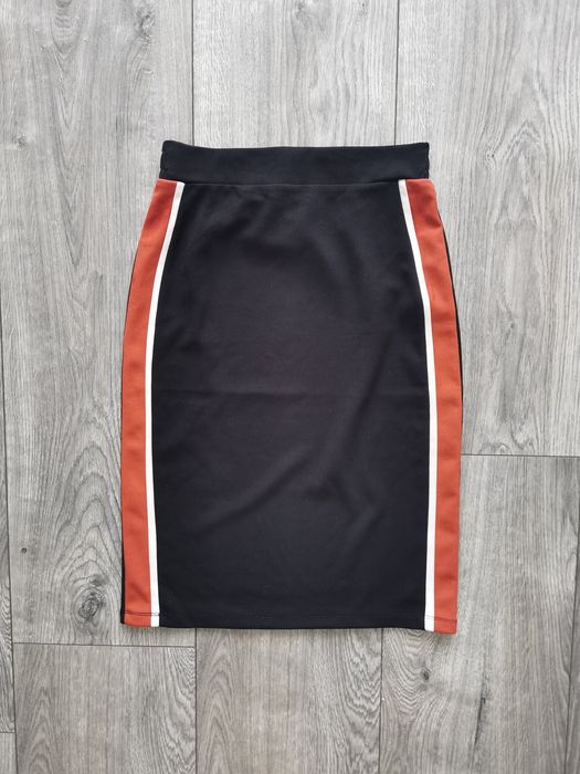 Elastyczna spódnica midi z lampasami