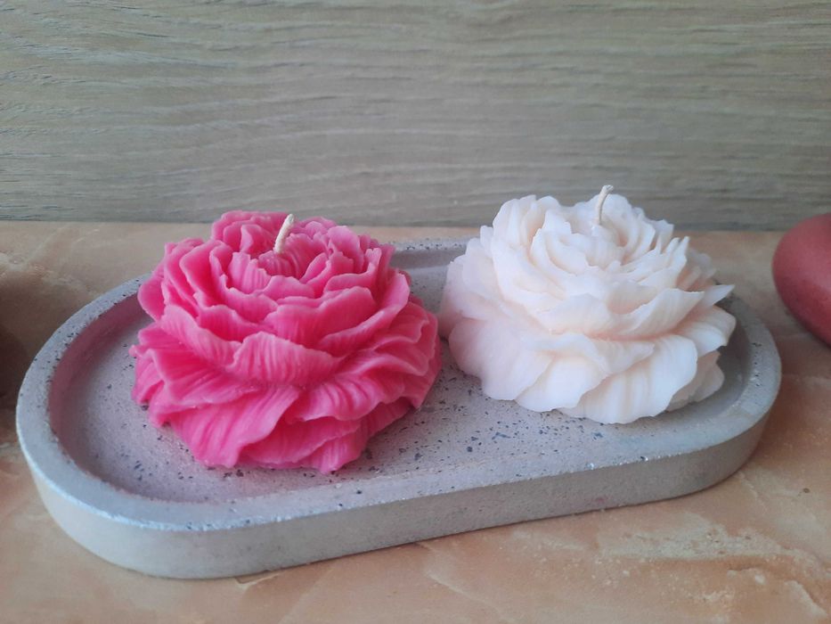 Аромосвіча "Півонія" (Подарунок)  з оливкового воску