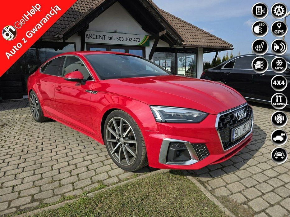 Audi A5 Sportback Quattro + S-Line + tylko 32770 km!