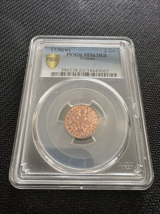 2 grosze 1938 PCGS MS63 RB