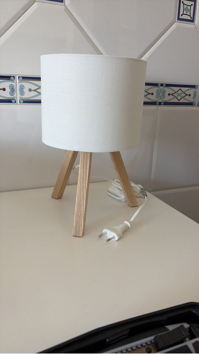 IKEA STORSEGEL Candeeiro de mesa, freixo/branco