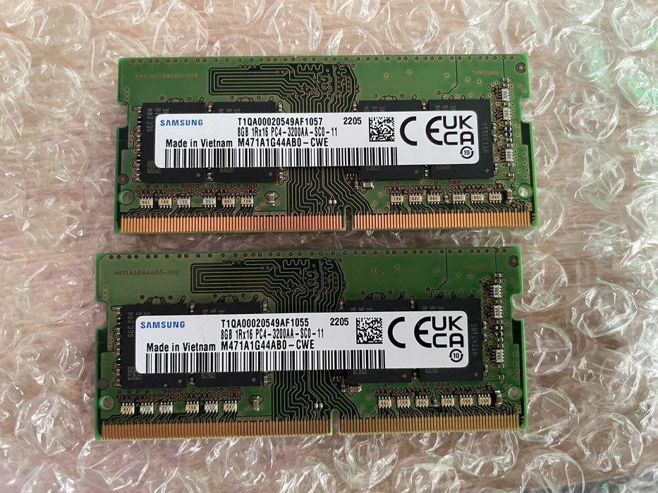 ОЗУ Samsung 16 ГБ (2×8 ГБ) DDR4 3200 SO-DIMM оперативка для ноутбука (M471A1G44AB0-CWE)