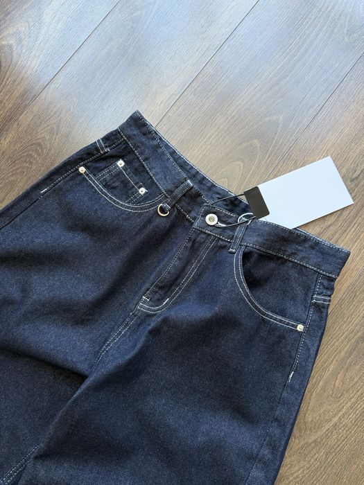Широкі Шорти Джинсові Raw Denim Baggy Темні Jaded London Сині Skater Y2K SK8 Wide ERD Type Flared Фларед Довгі Модні Молодіжні Racer