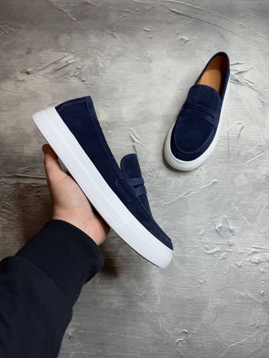 Чоловічі весняні лофери замшеві Bellmor сині