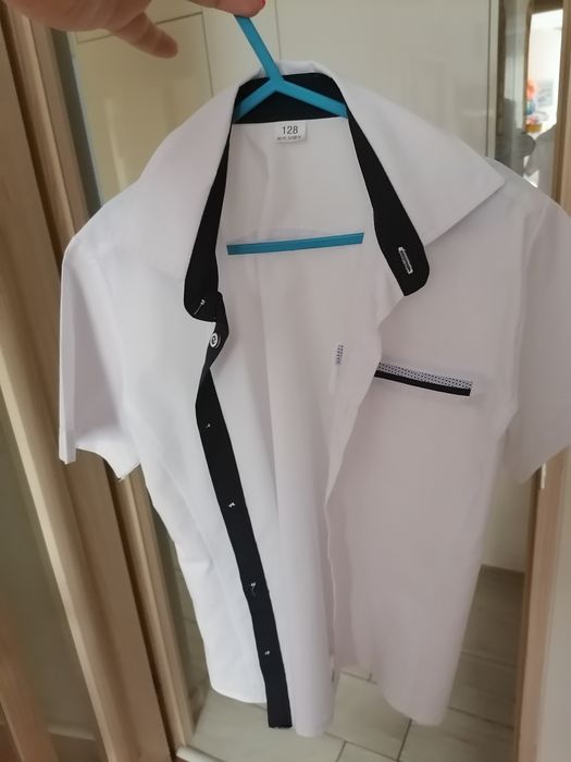 Koszula biała chłopięca r. 128