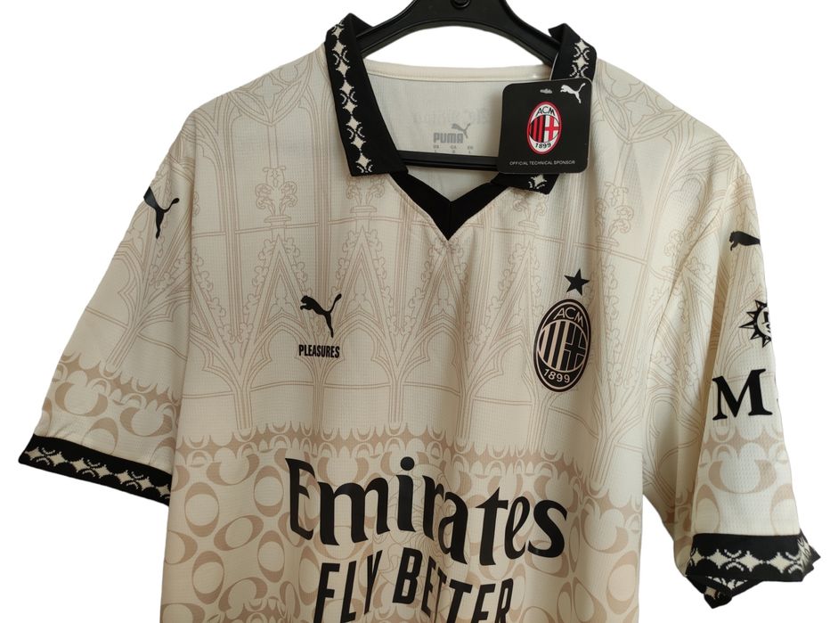 AC Milan X PLEASURES Koszulka r.L nr 10 Rafa Leao beż 4 komplet '24