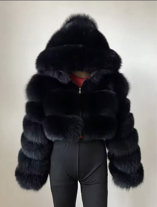 Kontantto kurtka futro z kapturem naturalne xs-3 xl