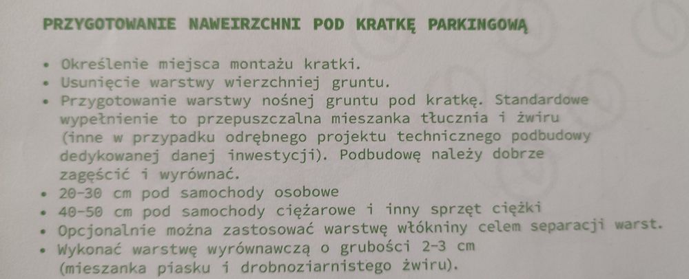 Kratka  parkingowa 5 cm geokraty 50x50x5  cała paleta ekokratka
