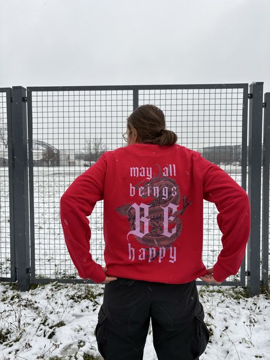 Bluza ze smokiem streetwear czerwona