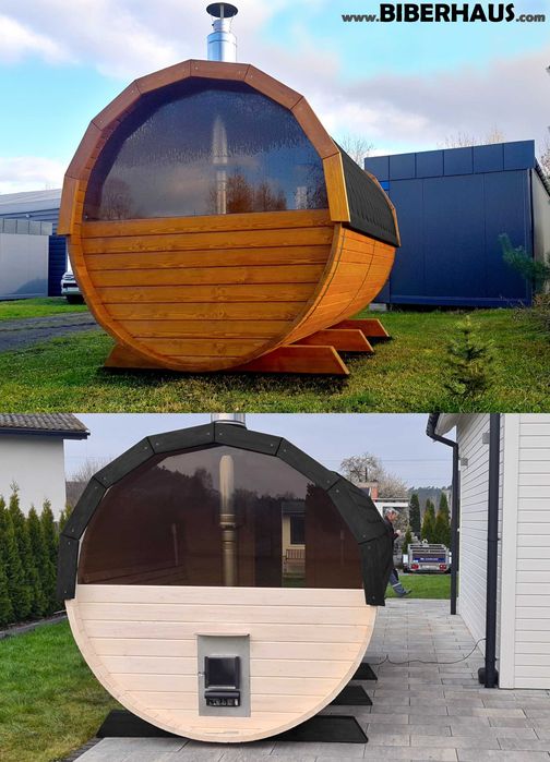 SAUNA Ogrodowa 300 cm + OKNO 50% + GRATIS Beczka 500L + Akcesoria