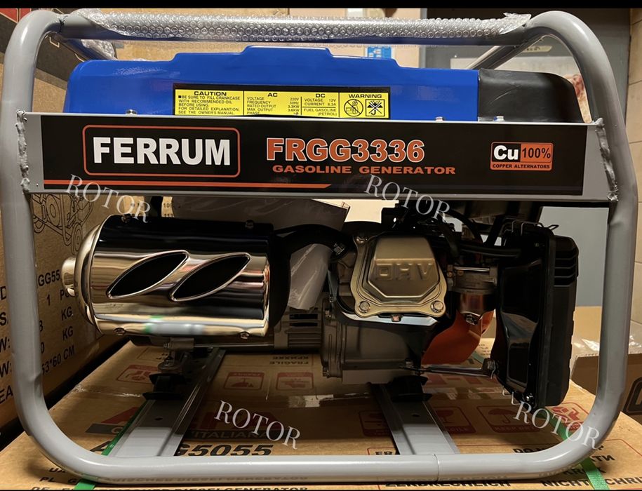 Бензиновий генератор Ferrum FRGG3336, Однофазний, 3.3 3.6 кВт