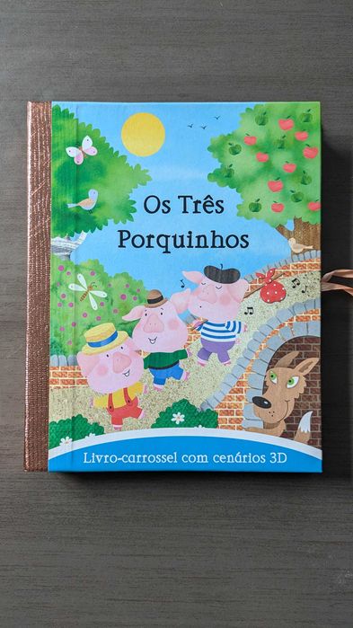 livro infantil pop up 3D carrossel de contos: OS TRÊS PORQUINHOS