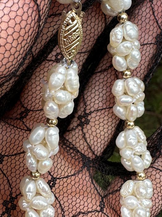 Браслет: річкові перли і золото 14К(585)