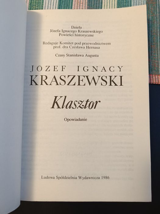 Klasztor opowiadanie Józef Ignacy Kraszewski