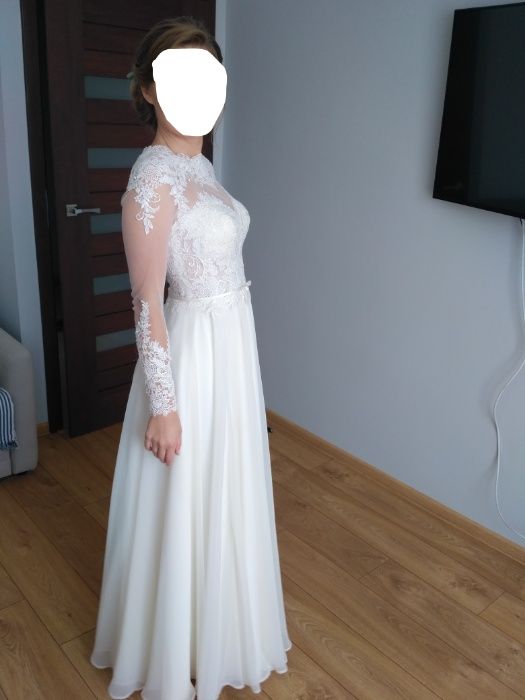 Piękna! romantyczna suknia ślubna gala piwone