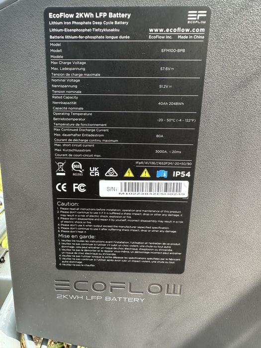 Ecoflow 2kwh LFP Battery EFM100-BPB